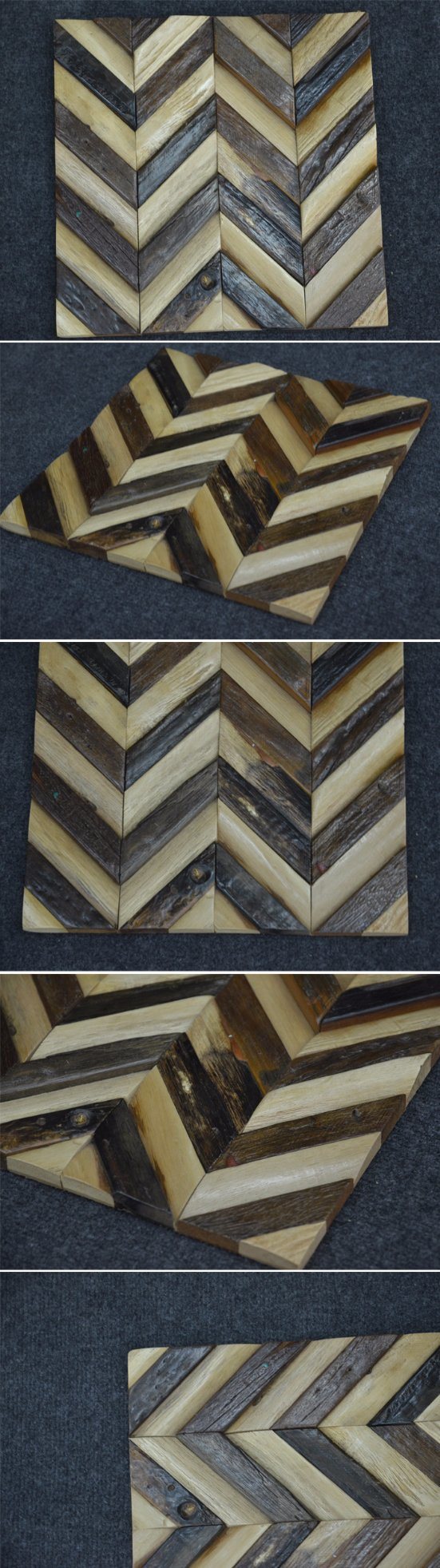 Foshan Wholesale Price Natural Solid Stripe Ancient Boat Wood Mosaic