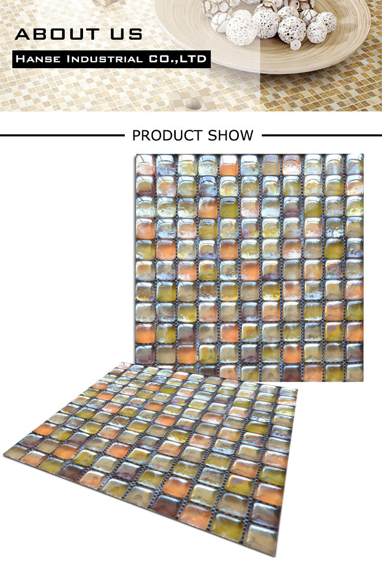 Mediterranean Style 300X300 Elegant Rainbow Glass Mosaik in Fashion