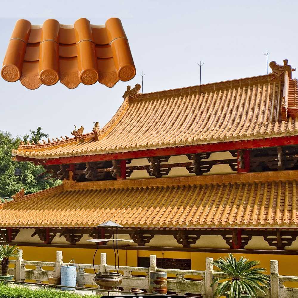 Gold Ml-001 Chinese Redlion Clay Roof Tiles For Sale