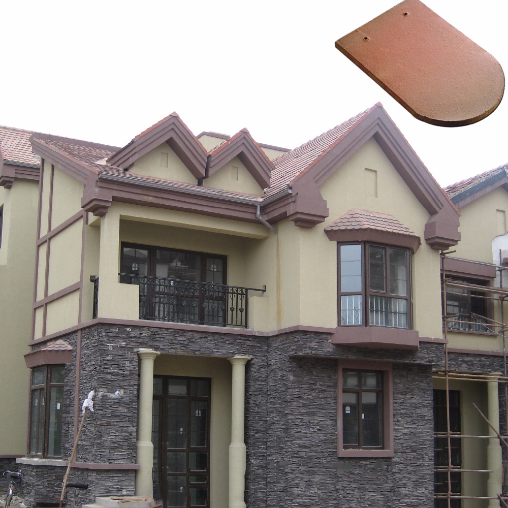 Brown Y1 Fish Scale Roof Slab Tile