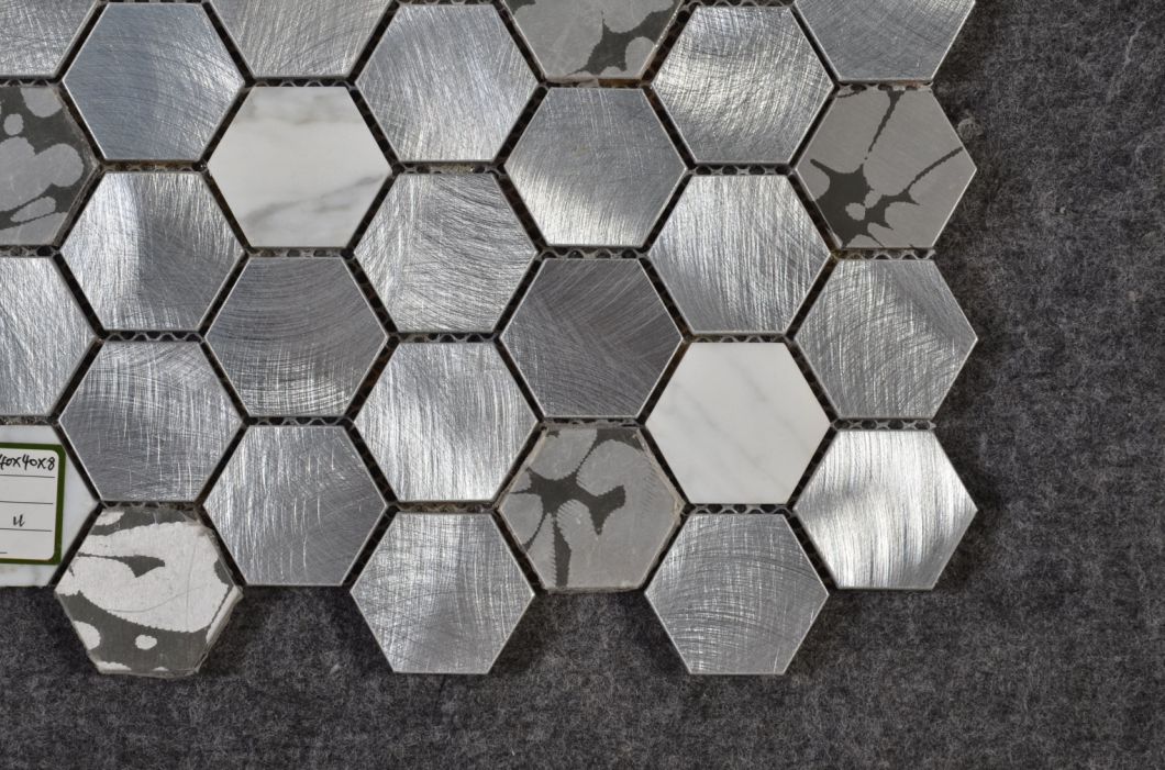 Hexagon Inkjet Printing Stainless Steel Aluminum Ceramic Stone Mosaic