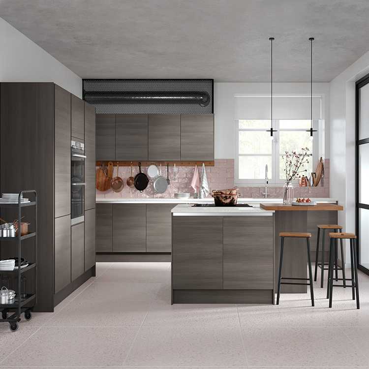 Modern gray color mdf wood board cupboard cabinets set designs australian grey melamine plywood kitchen cabinet