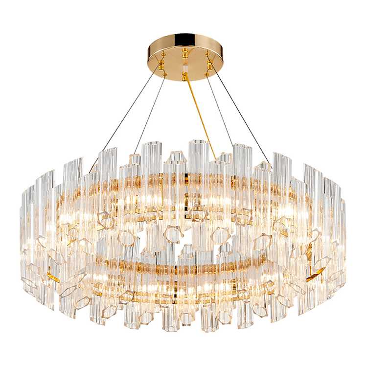 Modern LED Crystal Chandeliers Pendant Lights Double Color Metal Electroplating