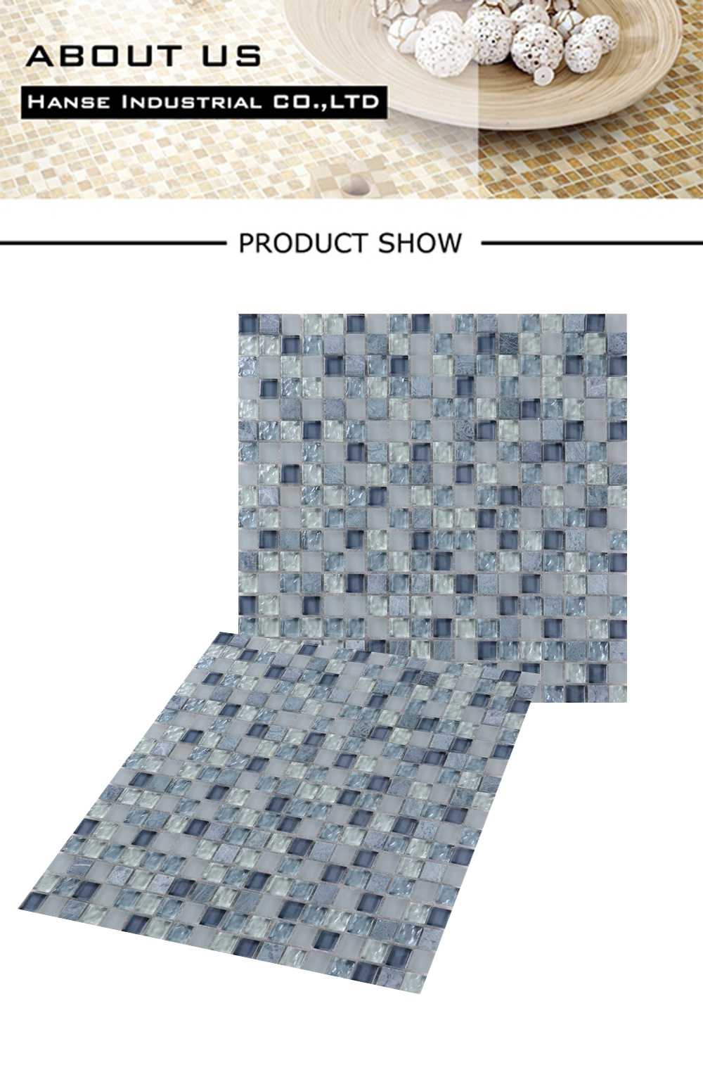 Dinner Room Wall Covering with Mesh-Back Glass and Stone Mosaic