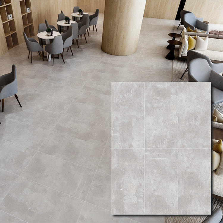 Dark Grey Glazed Porcelain Floor Tiles Size 600 x 1200mm 