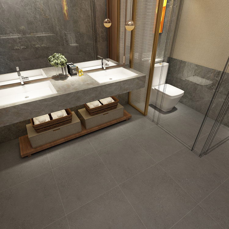 Grey Polished Ceramic Floor Tile