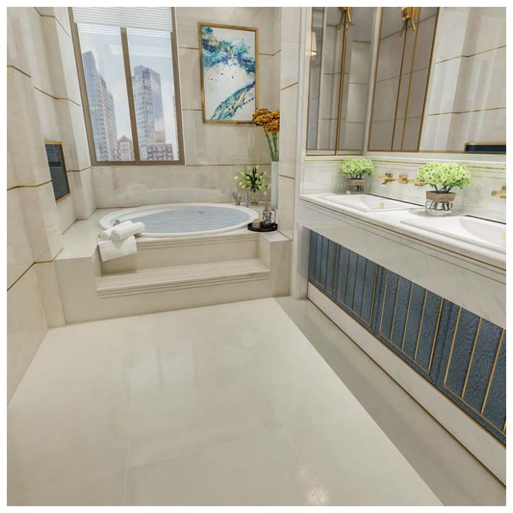 Beige Polished Ceramic Floor Tile