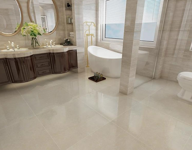 Beige Polished Ceramic Floor Tile