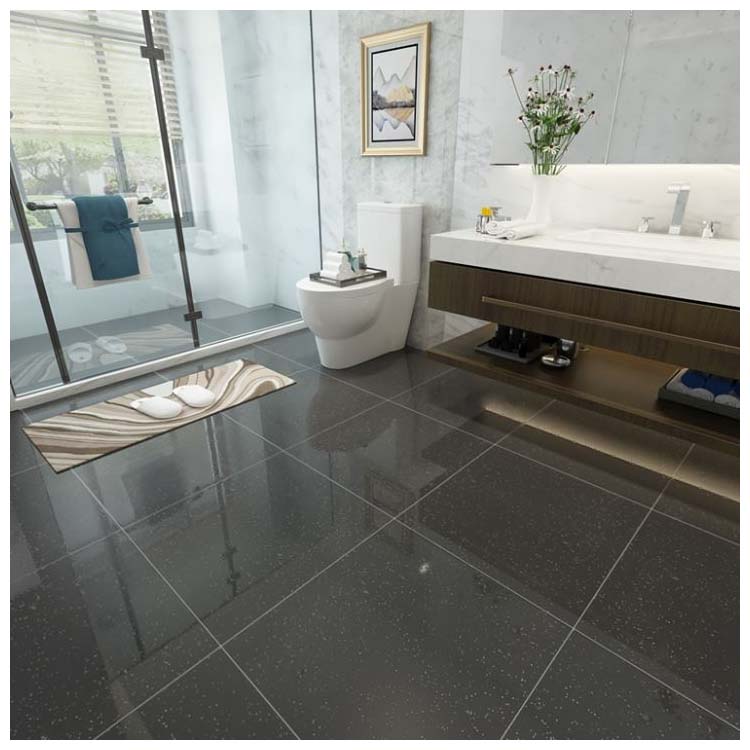 Black Polished Ceramic Floor Tile