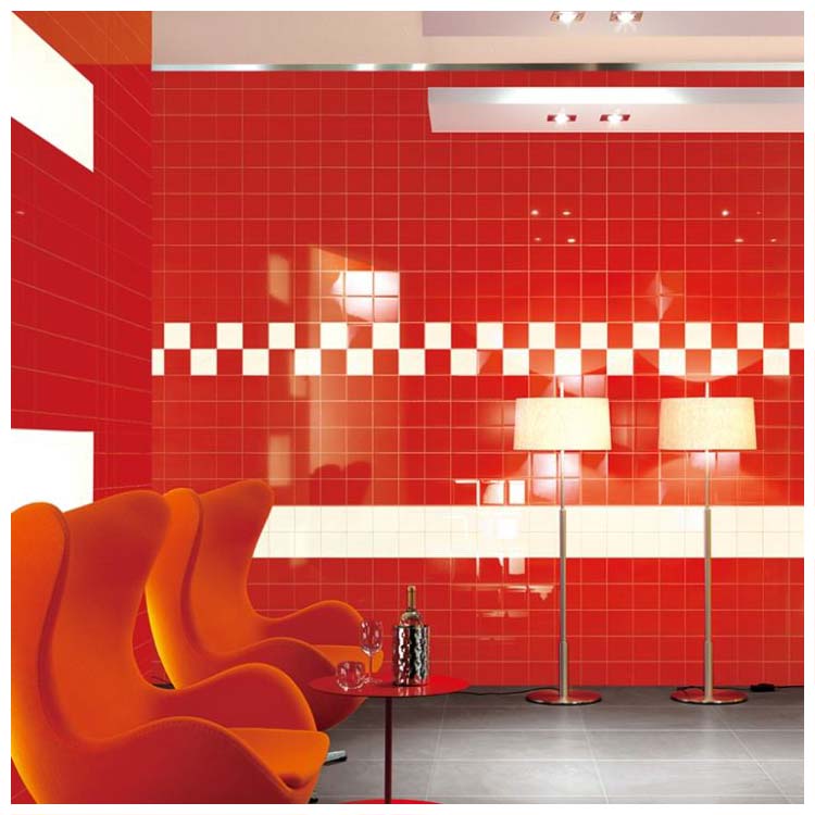 Red Glazed Ceramic Wall Tile
