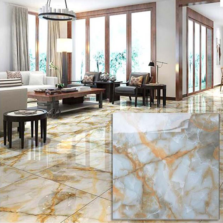 White Polished Ceramic Floor Tile