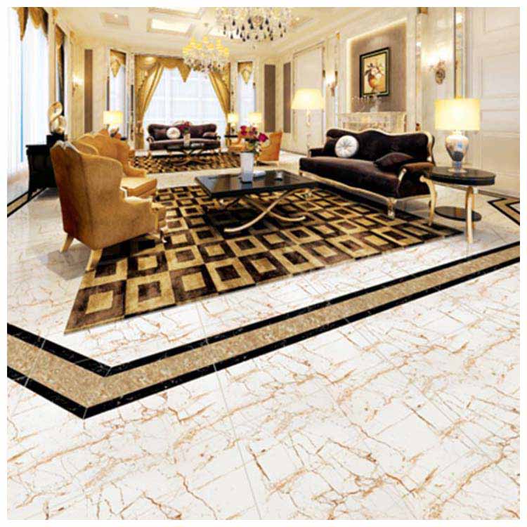 Gold Polished  Ceramic  Floor Tiles  Size 600 x 600mm Model 