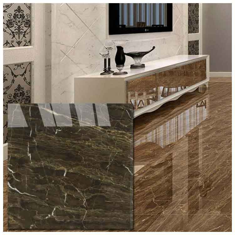 Brown Polished  Ceramic  Floor Tiles  Size 600 x 600mm Model 