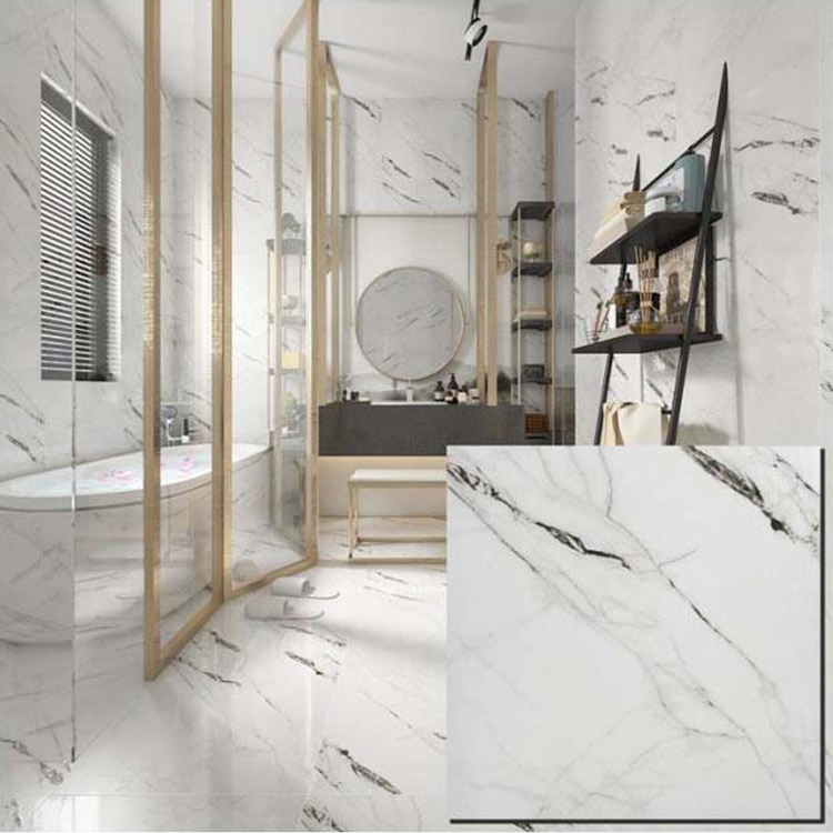 White Polished Ceramic Floor Tile