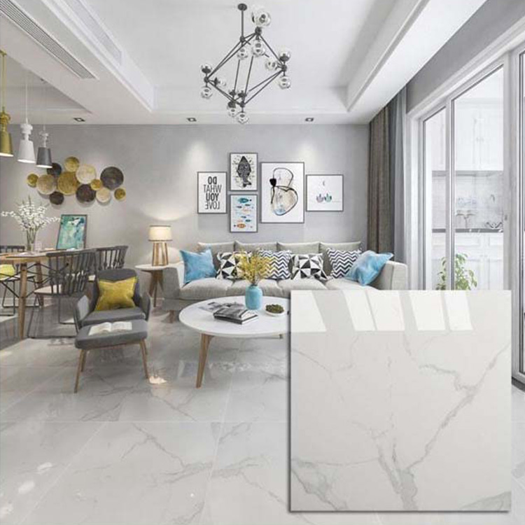 White Polished Porcelain Floor Tile