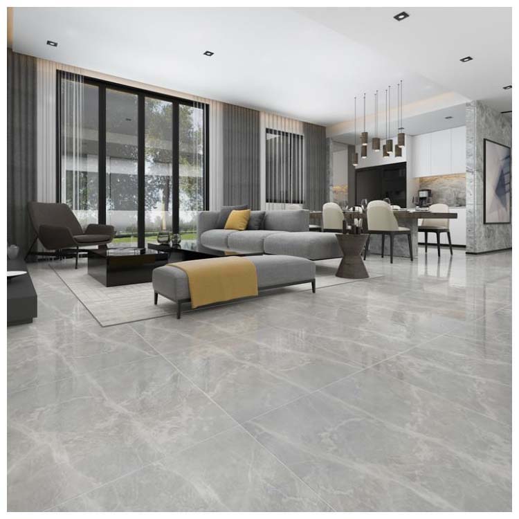 Grey Polished Ceramic Floor Tile