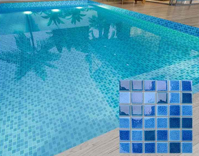 Blue Polished Ceramic Tile