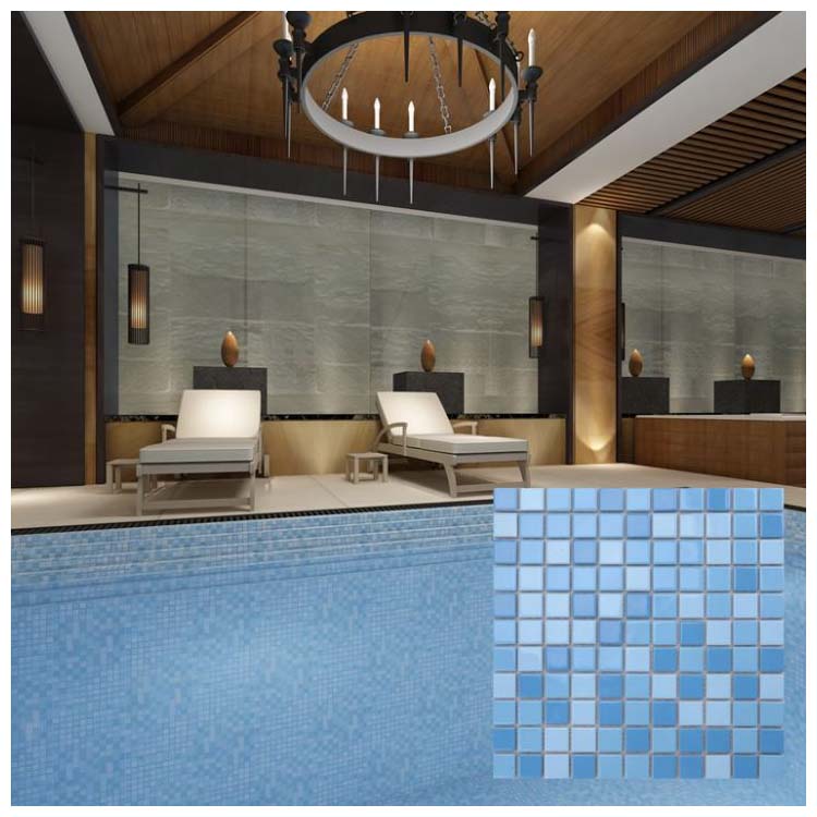 Blue Polished Ceramic Tile