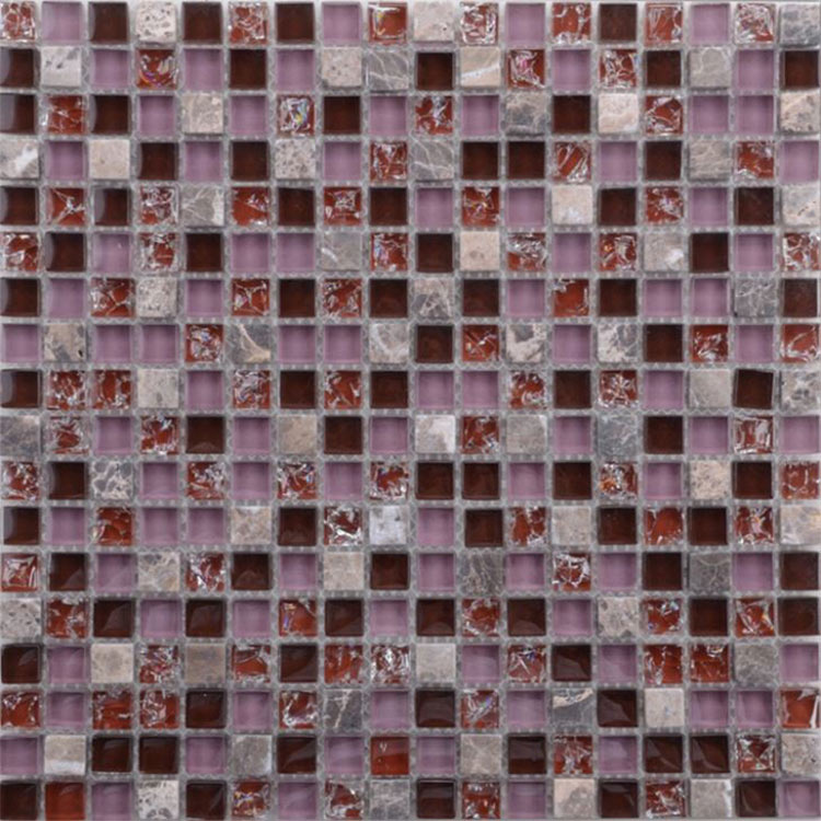 Purple Polished Glass Mosaic Tile