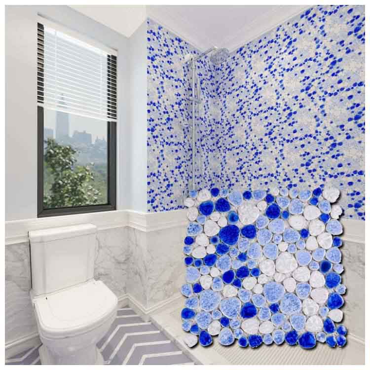 Blue Polished Ceramic Tile