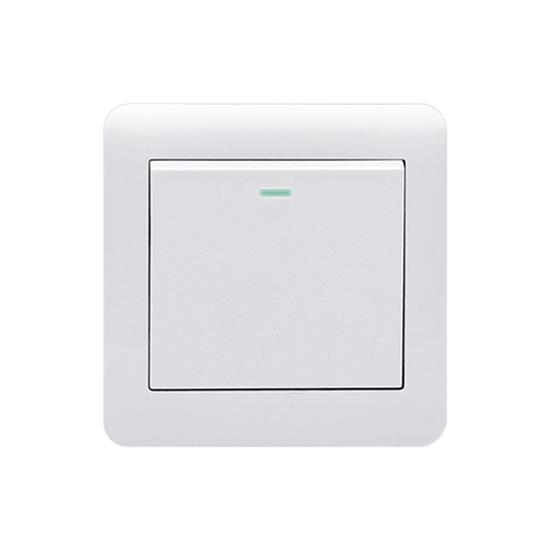 Fashion design 16A 1 gang 1 way white color wall light switch  HS-TT-0001