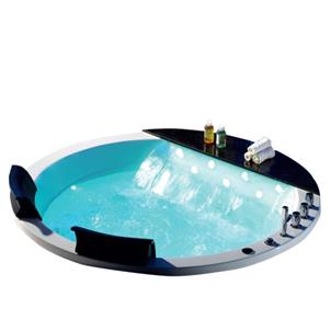 with LED Light Air Bubble Cheap Round Jetted Tub Recessed Bathtub  HS-BC65406