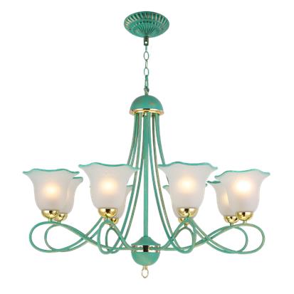 Hanse 8 Head Lime Green Metal Iron Chandelier  HS-ART9081