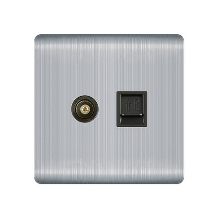 stainless steel wall tv and telephone sockets  Q1 TV Telephone Socket