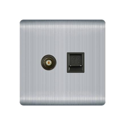 stainless steel wall tv and telephone sockets  Q1 TV Telephone Socket