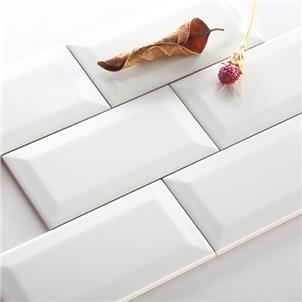 White Glossy Ceramic Tile 75 x 150mm 751500X