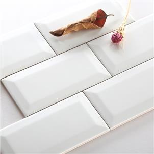 White Glossy Ceramic Tile 75 x 150mm 751500X