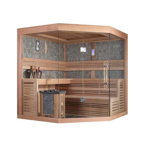 HS-SR1242 luxurious design style 2 person dry vitality sauna glass sauna room  HS-SR1242