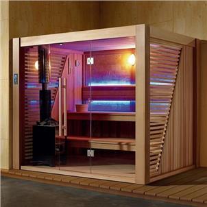 8-12mm Tempered Glass Thickness Cedar Wood Indoor Sauna Room  HS-SR15024