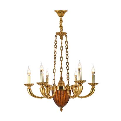 Hanse Large Golden Chain Bedroom Led Crystal Chandelier  HS8195D-4+2