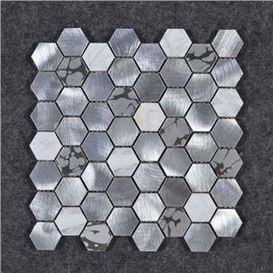 Silver Grey Matte Artificial Stone Tile Customized Size HEX40181