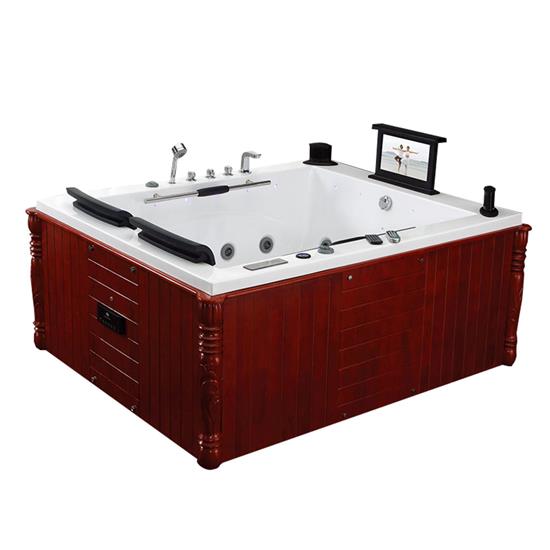 New Design Freestanding 2 People Outdoor Wooden Soaking Outdoor Batht Tub  HS-A9180