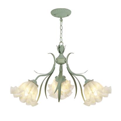 Pastoral Style D400*H200 E27 Lighting Ceramic Flower Chandeliers Bedroom  HS-ART9001