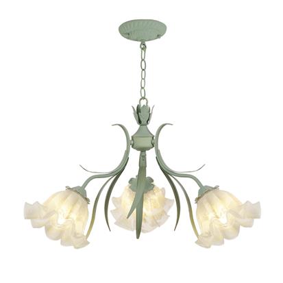 Pastoral Style D400*H200 E27 Lighting Ceramic Flower Chandeliers Bedroom  HS-ART9001