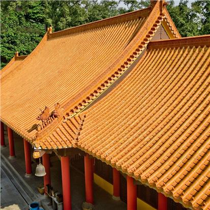 Gold Clay Clay Tile Roof Tiles Natural Slate Roofing 225 x 220mm ML-0018