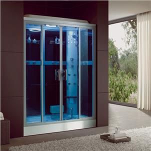 1.6m Length Blue Glass Door Acrylic Tray Steam Shower 2 Person  HS-SR2266