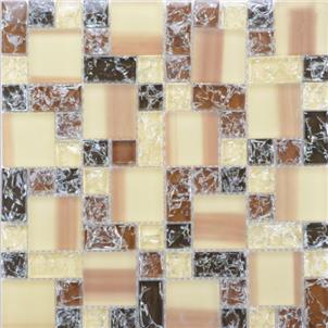 Yellow Glazed Glass Mosaic Tile Customized Size PY019