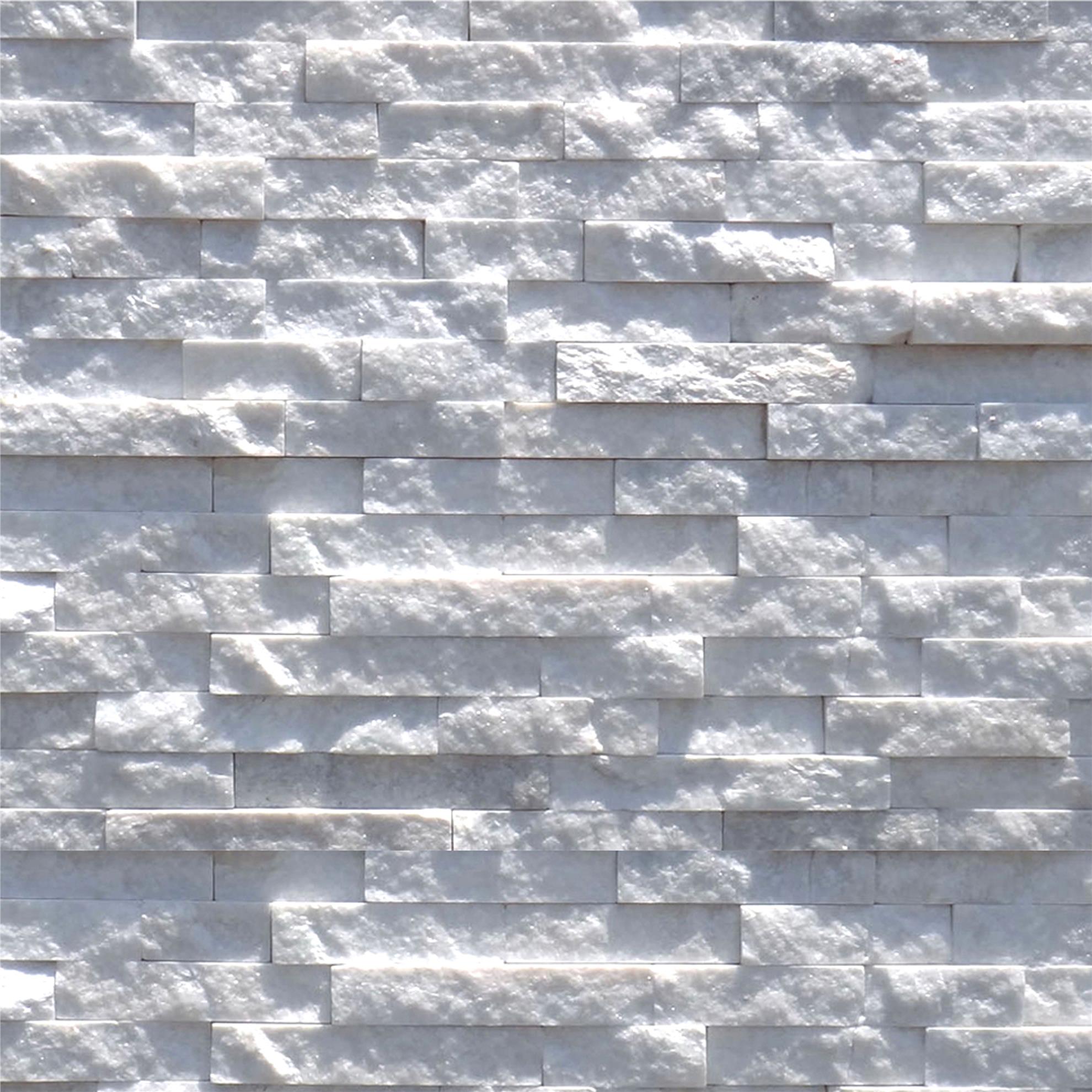 White Real Natural Arizona White Textured Stone Sandstone Wall Tile Customized Size HS-ZT003