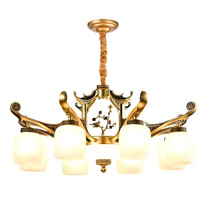 Hanse 6 Head Downside Zinc Alloy Glass Led Chandelier  HM88052-6