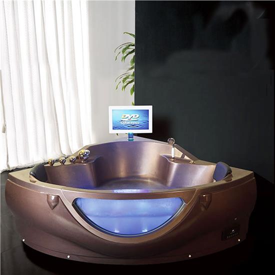 HS-B258 corner bathtub with tv/ bathtub guangzhou/ glass whirlpool bathtub  HS-B258