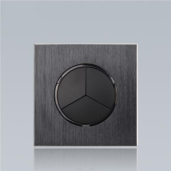 hotel room 3gang 1way Grey wire drawing plates electrica wall light  switch  HS-F-L88-L77-8