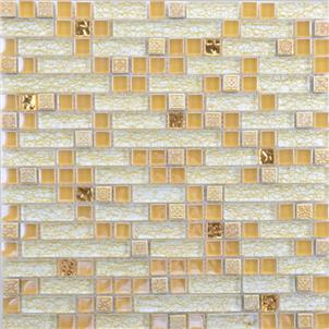 Orange Glazed Glass Mosaic Tile Customized Size ML868