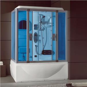 Price of Luxury Blue Tempered Glass Steam Shower with Bathtub  HS-SR2260