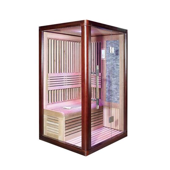 Sexks Sauna Room Cabin Glass Door Background Luxury Finland Wood Sauna  HS-SR1301Y