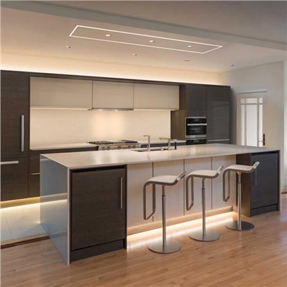Custom made latest led stick light wood kitchen cabinet furniture design modern led lights kitchen cabinets  HS-KC241
