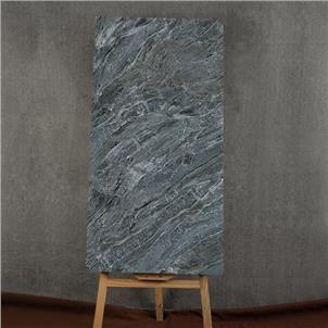Dark Grey Glazed Artificial Stone Tile Customized Size HKP715206C